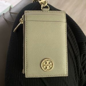 Tory burch card wallet with key ring lanyard